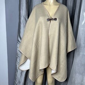 Calvin Klein Neutral Beige Poncho, Cape,Shawl, Sweater Toper Jacket Coat One Sz